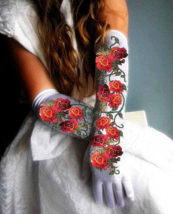 Gloves painted custom designed Themed Wedding,Quinceañera