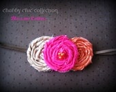 Chabby Chic коллекция тканей розеткой цветов на тощих эластичный головной ремень