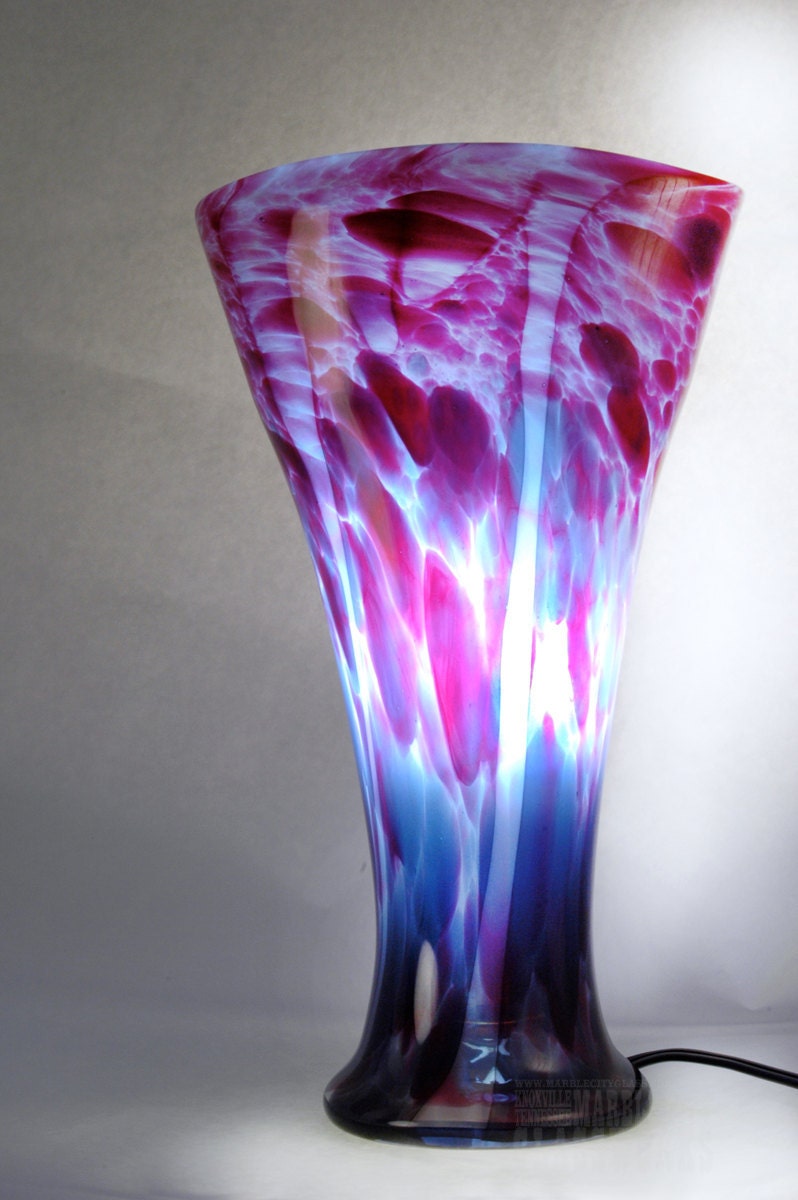 Electric Grape Hand Blown Glass Vase Lamp