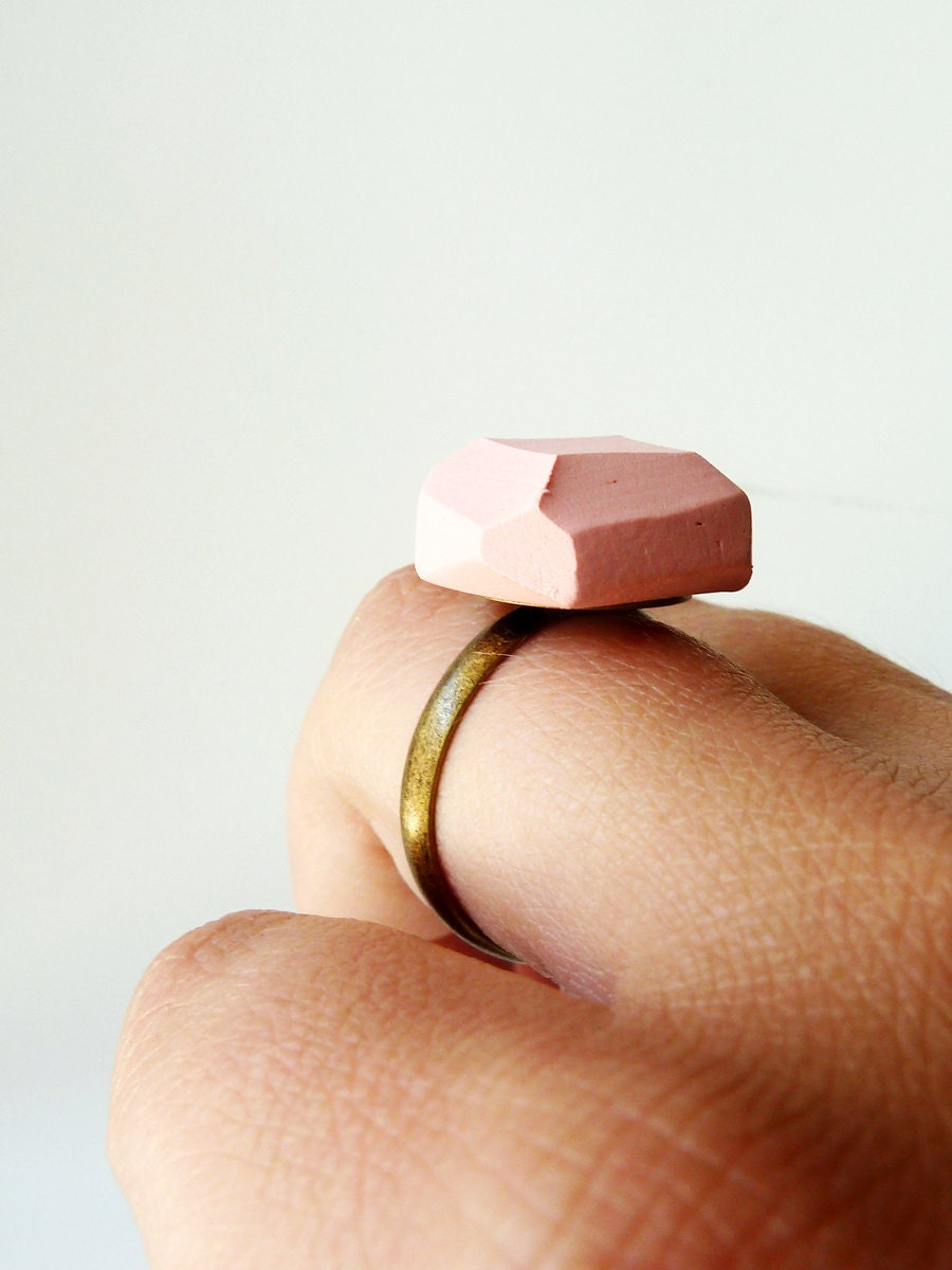 pink geo ring