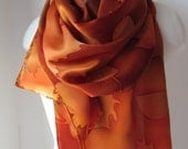 Autumn Leaves batik silk scarf hand painted in Autumn colors