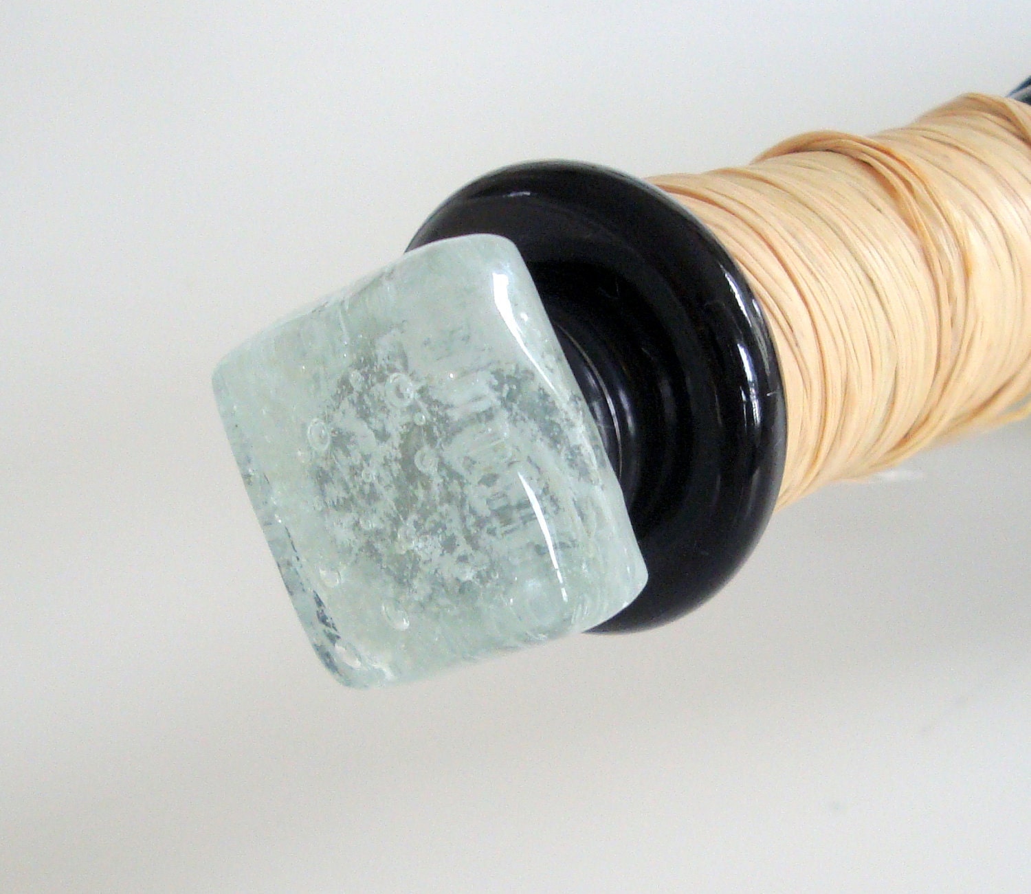 White Fused Glass Wine Bottle Stopper