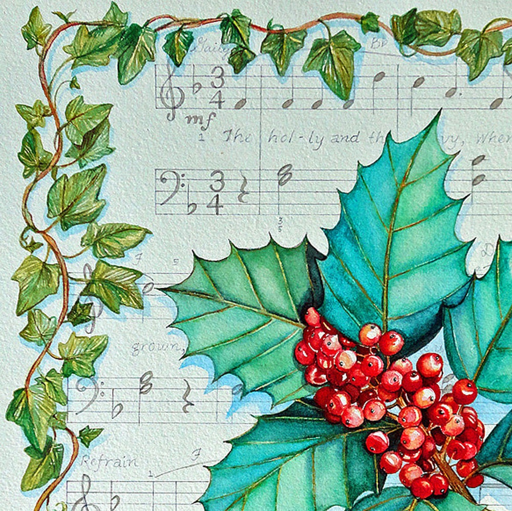 Holiday Original Painting/The Holly and the Ivy