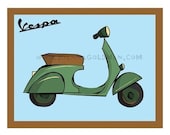 Vespa Scooter Postcard