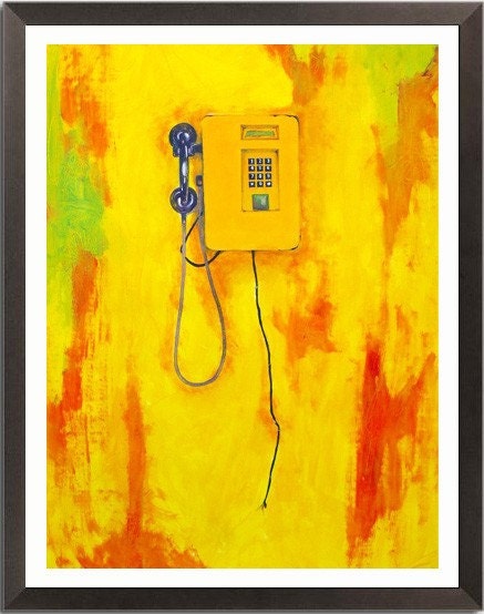 Yellow Telephone - Acrylic Painting