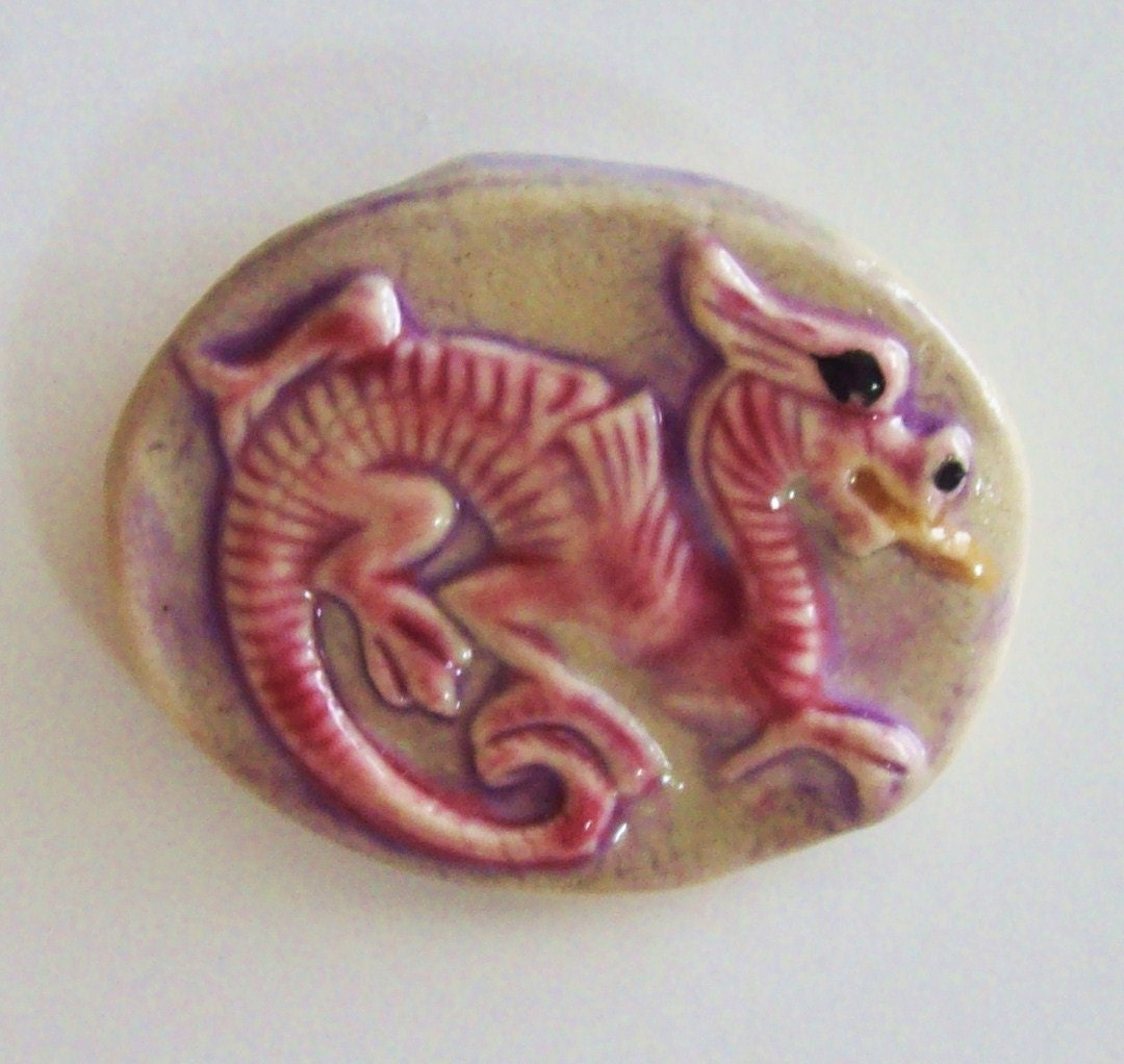 Small Dragon Porcelain Pendant