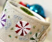 Snow Candy Wrist Cuff Hand Embroidered