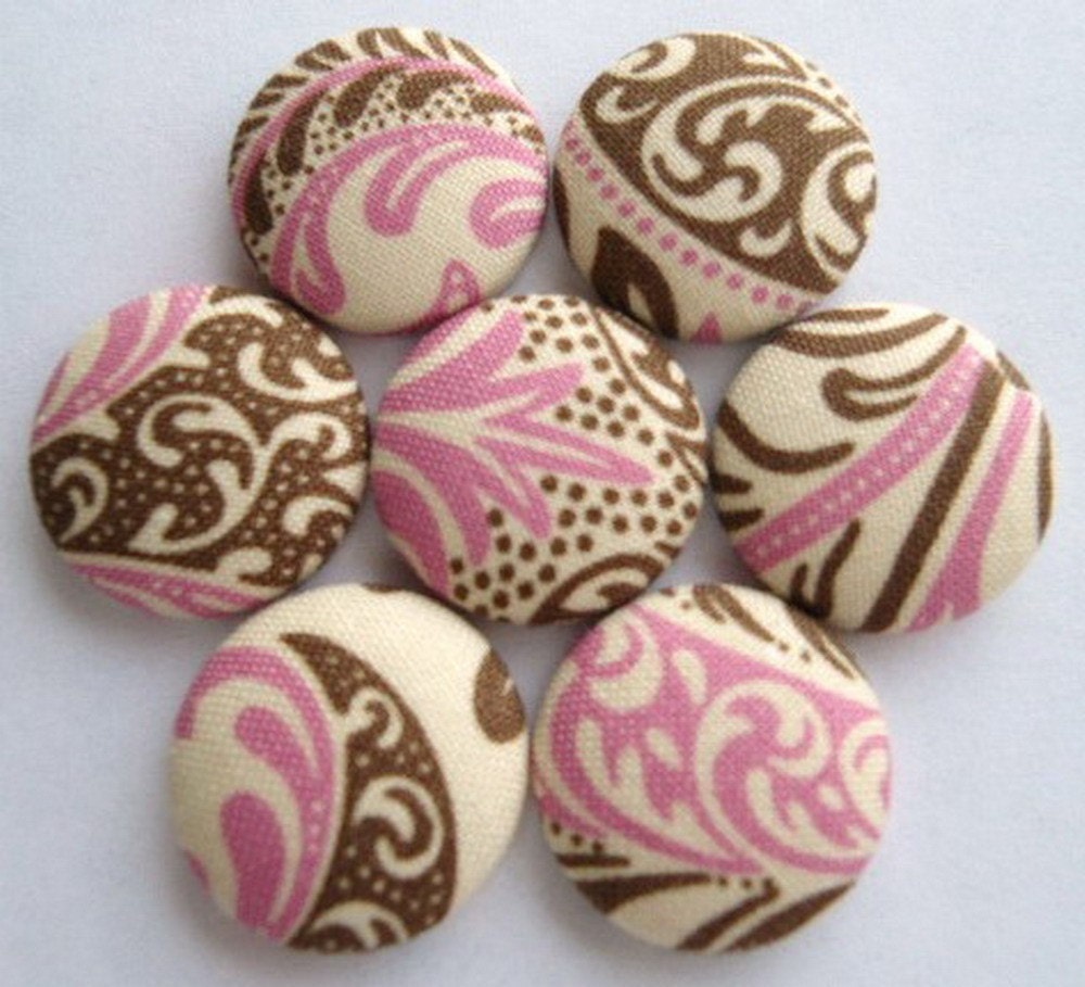 Big Fabric Magnets or Thumbtacks - Neapolitan - pink, brown and cream mix