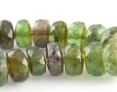 HUGE - SHADED GREEN TOURMALINE FACETED RONDELLES - 2 inches