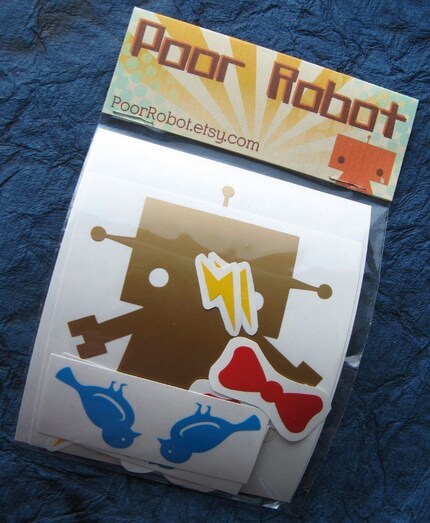 Gold Robot Vinyl Sticker Play Set