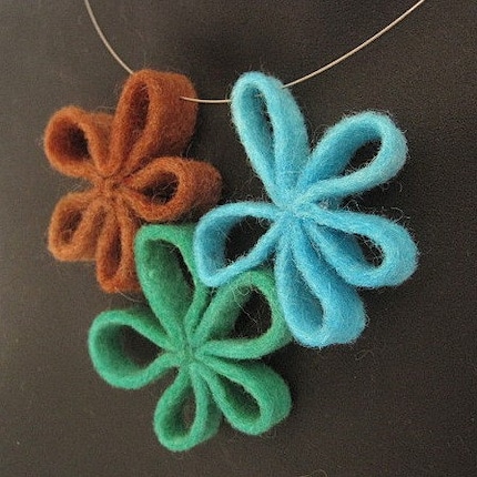 Craft Ideas Etsy on Flower Necklace Brown Teal Blue By Frankideas On Etsy   Craft Juice
