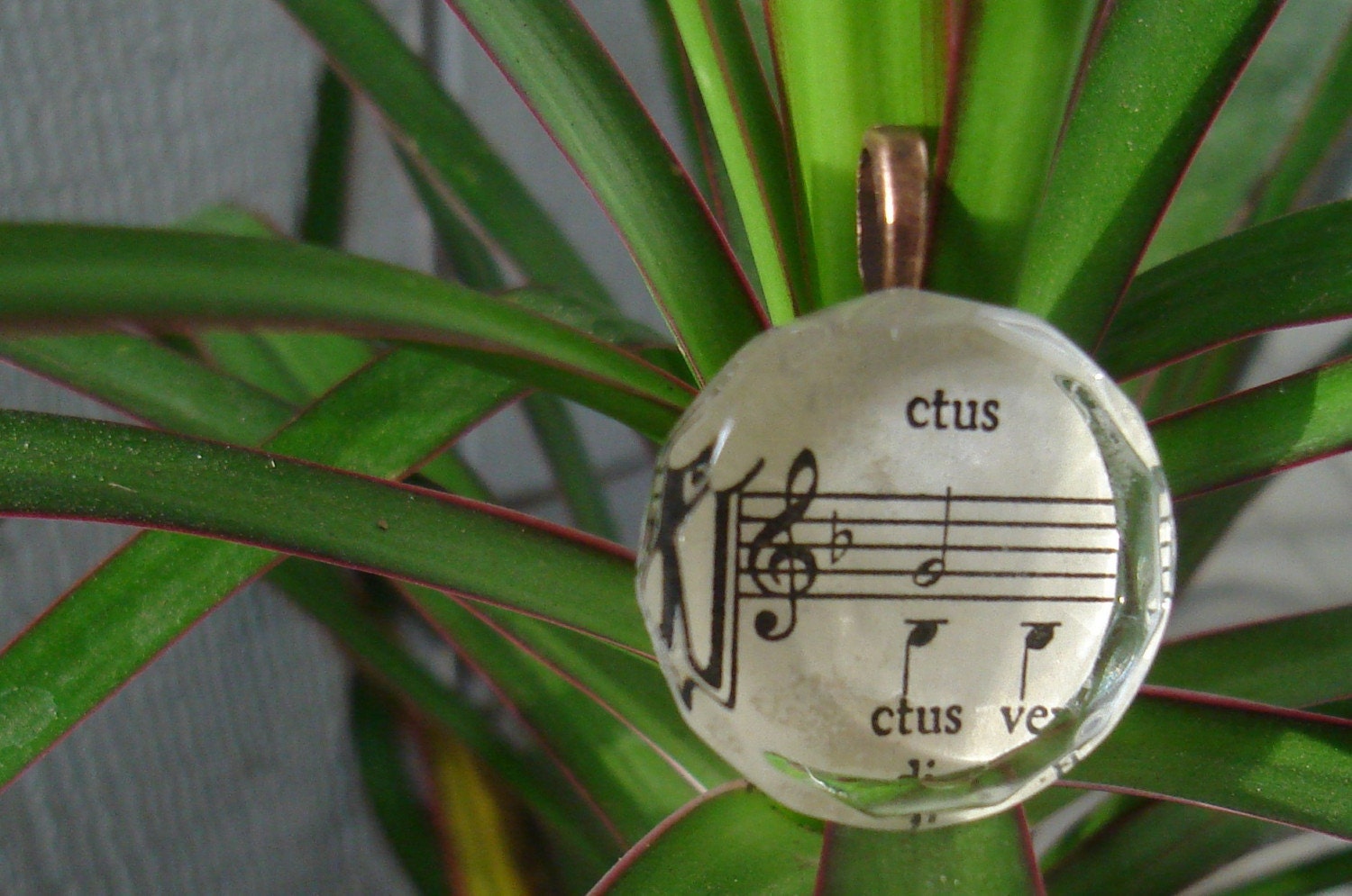 Musical Notes Glass Pendant