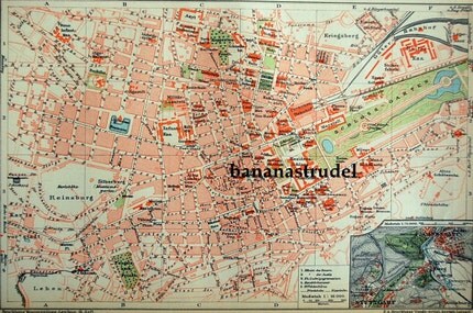 1897 Antique City Map of Stuttgart
