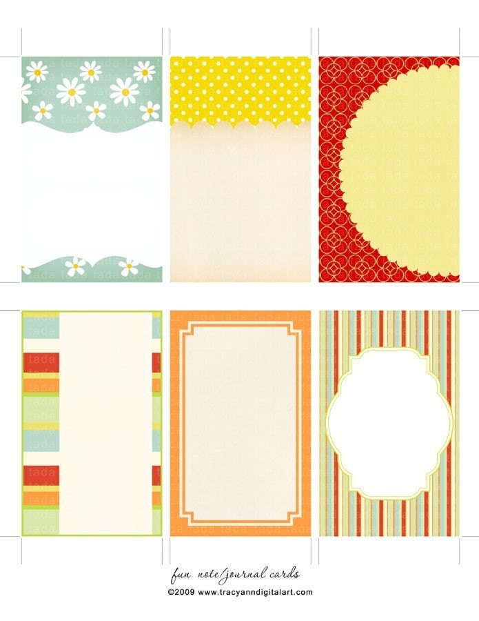 Print your own Scrapbook Journal Cards. Great for tags. mailing labels, notes.