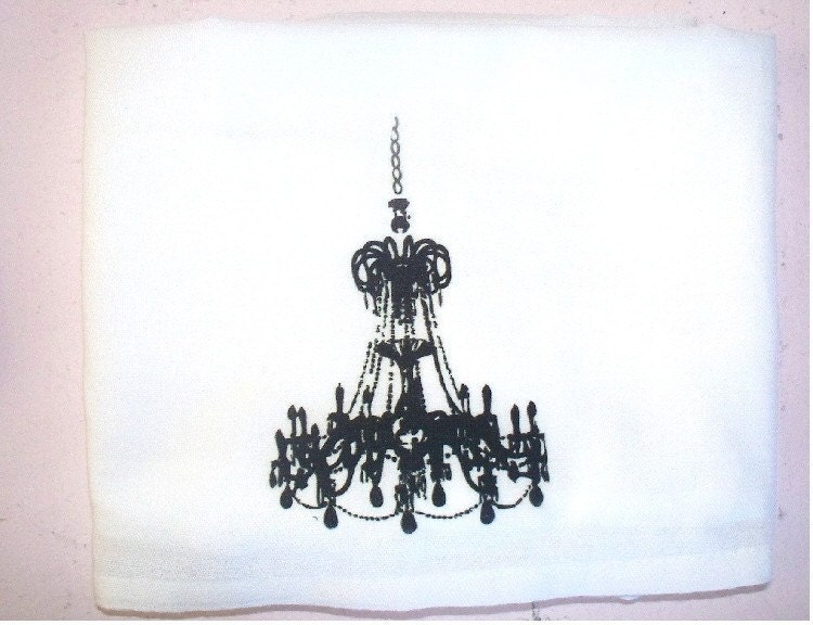 CHANDELIER KITCHEN TEA TOWEL - professionally printed - PARIS CHIC COLLECTION