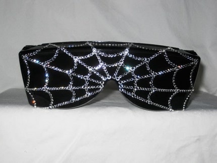 Arachnophobia - Swarovski Rhinestone Spider Web Sunglasses
