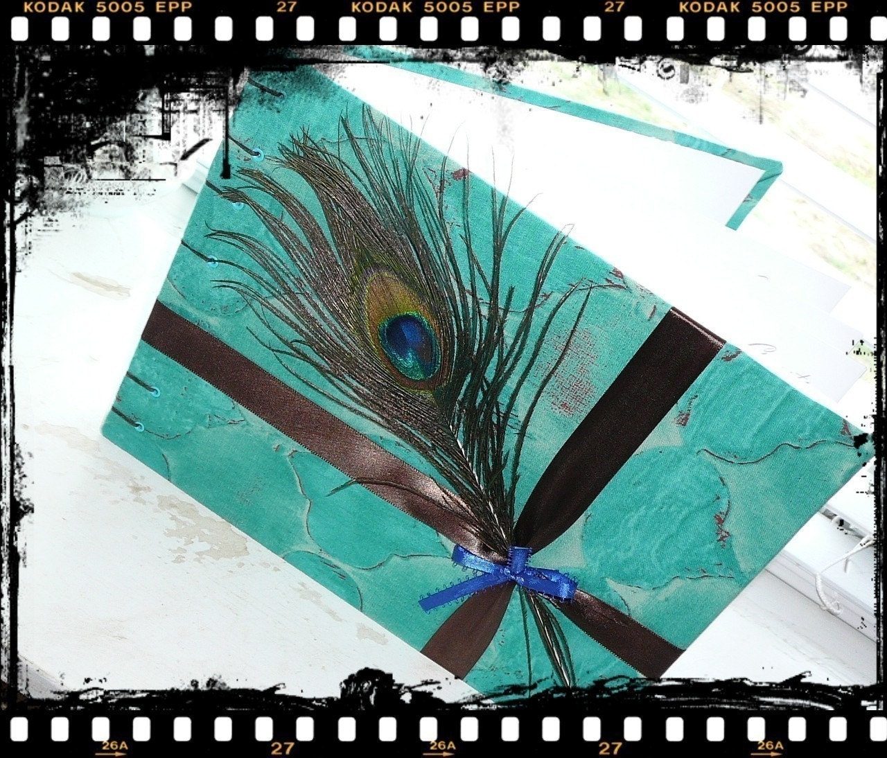 Peacock Feather Guest Book Custom and Personalized