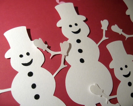 Set of 4 Snowmen Die Cuts 5 Inches
