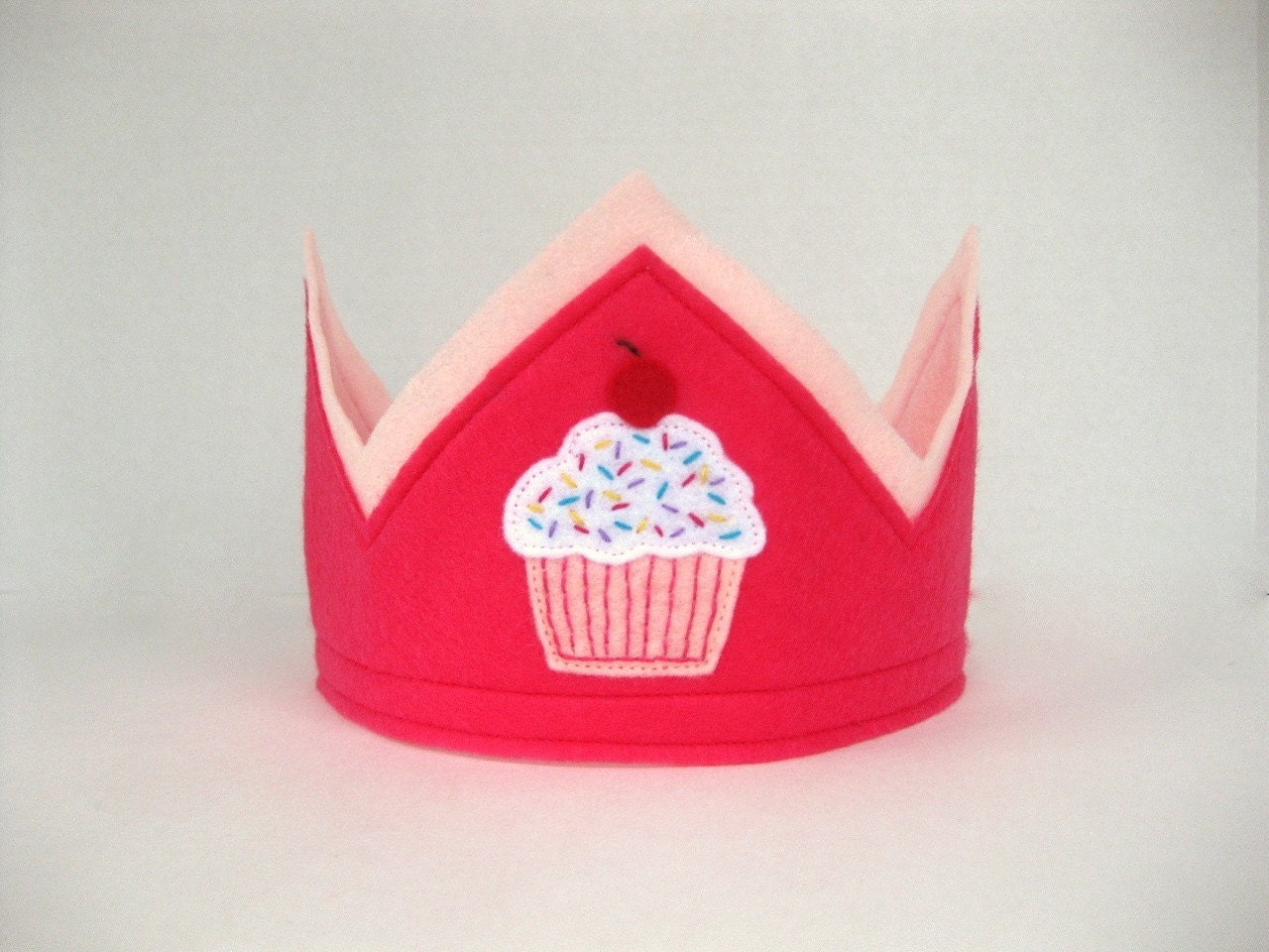 Pink Felt Cupcake Crown -- GREAT FOR BIRTHDAYS