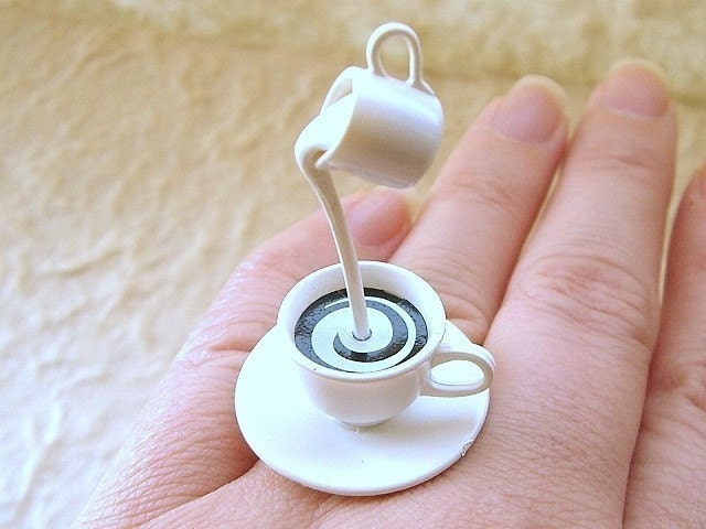 Kawaii Cute Japanese Floating Ring - Coffee  With Cream