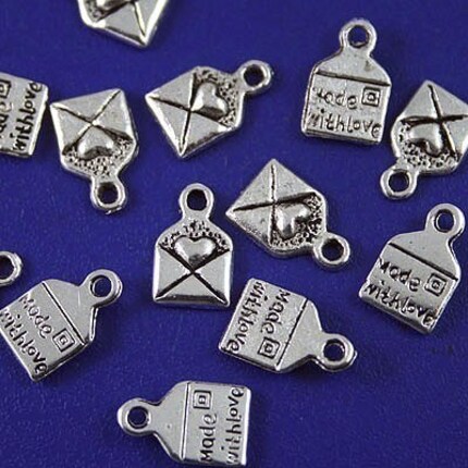 150pcs Tibetan silver  made with love  charms h1030