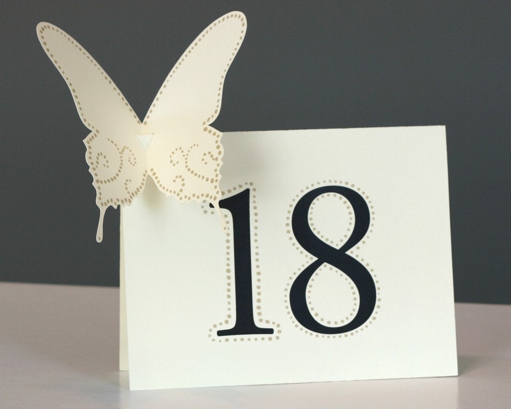 Butterfly Table Numbers - set of 30