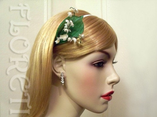 Couture Miniature Lily of the Valley Bridal Headband by floreti romantic