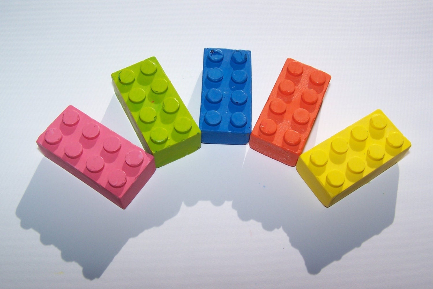 Tropical Lego Brick Crayons Set of 5 -- Packaged and Ready for Gift Giving