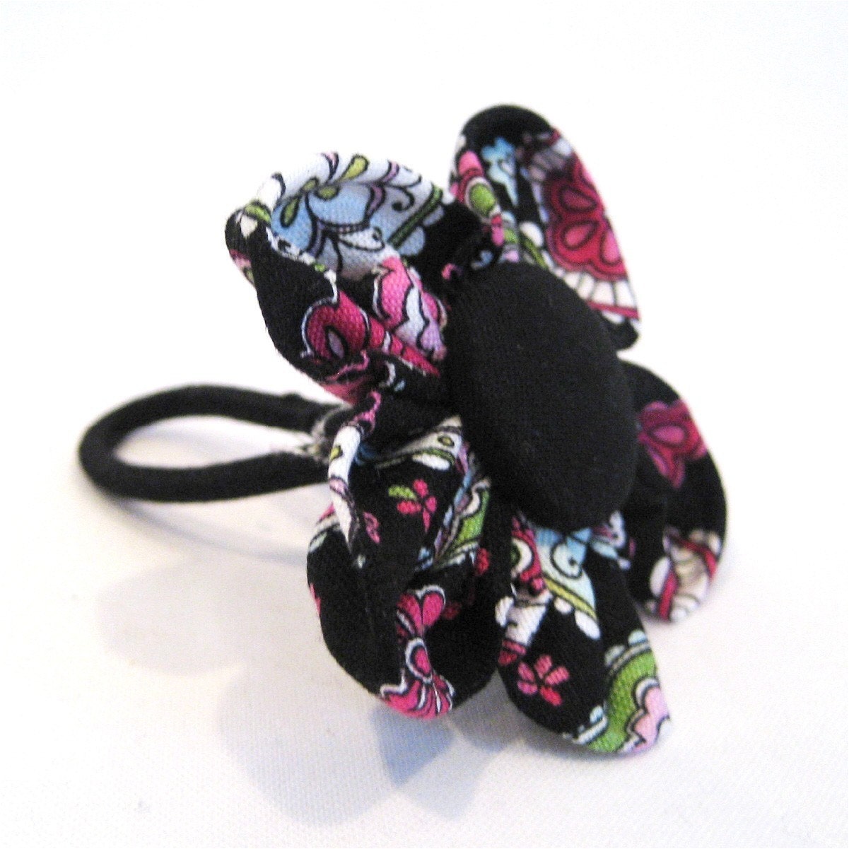Fabric Flower Ponytail or Hair Clip - Tossed Candy Fabric