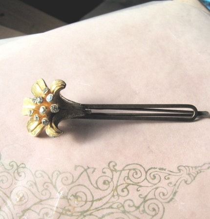 Gold and Rhinestone Hair Pin