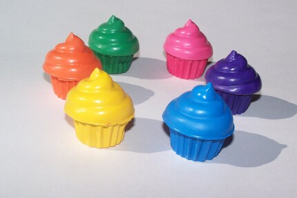 Half a Dozen Creamy Cupcake Crayons-- Packaged and Ready for Gift Giving