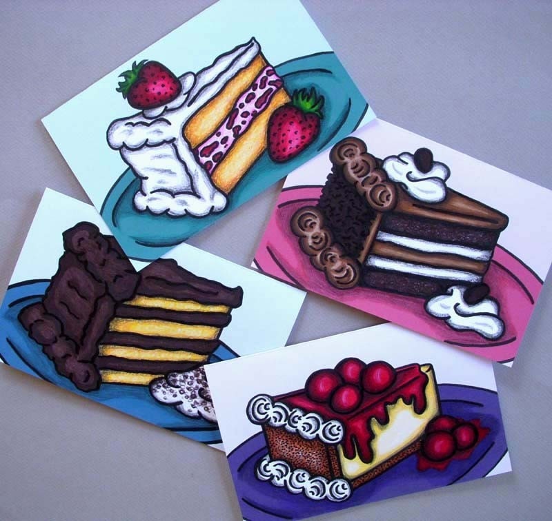Set of 8 Cake Note Cards