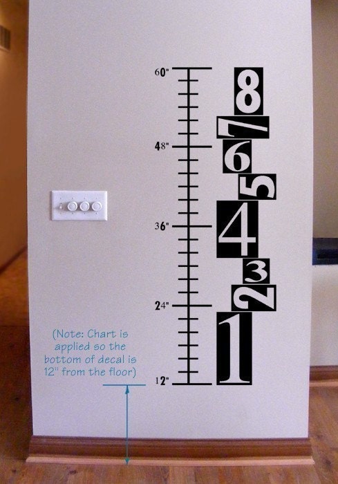 Funky Numbers growth chart vinyl wall art decal