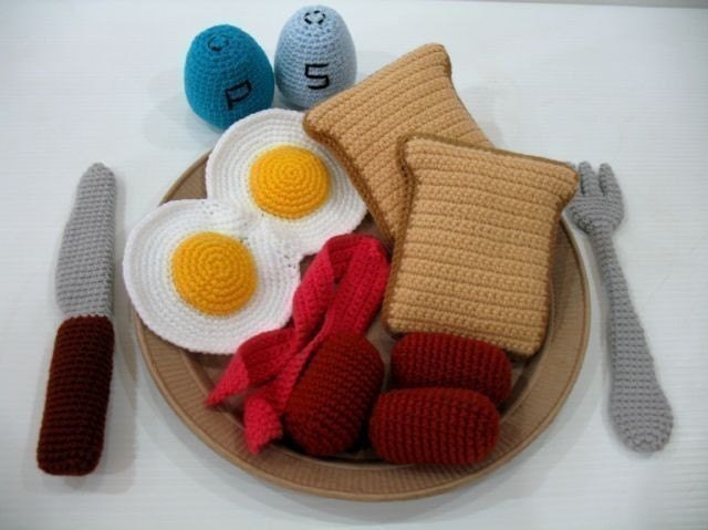 Crochet Pattern - WESTERN BREAKFAST- Toys / Playfood - PDF