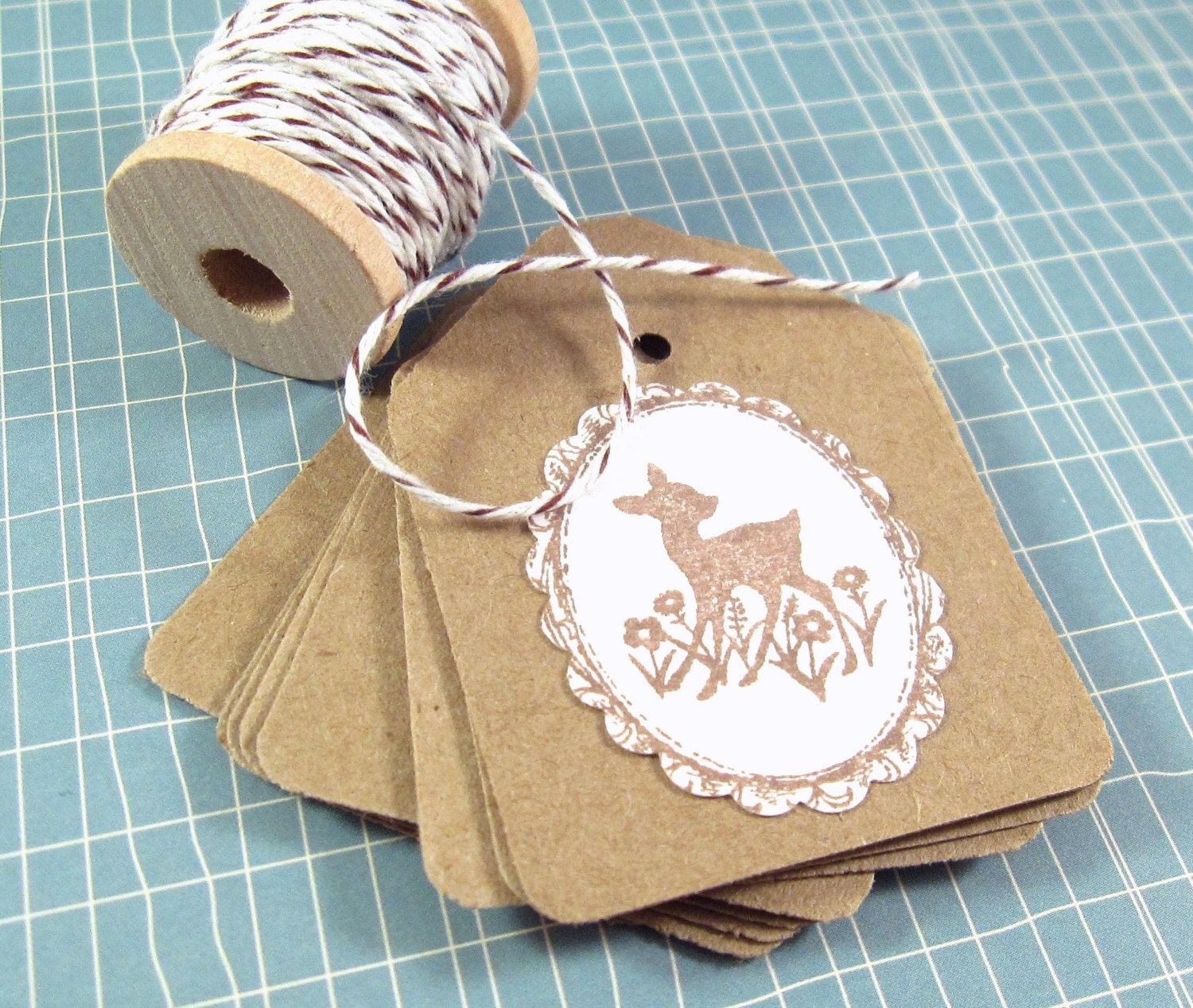 Sweetest Fawn...Set of 8 Kraft Tags With Spool of Bakers Twine