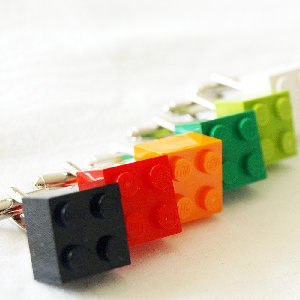 Wedding Party Special 5 pairs of Lego Cuff Links by glamasaurus formal 
