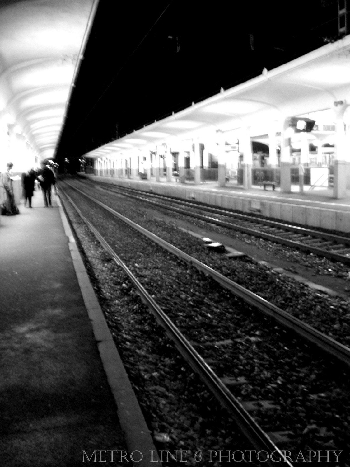 Train station in Saint Brieuc 8x10 Black and White Photography Print