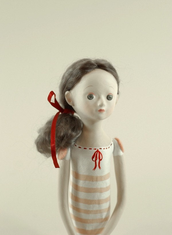 OOAK Handmade Doll with Miniature Book