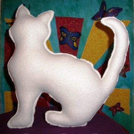 CAT PLUSHY PILLOW/ Pearl the Thrifty Kitty