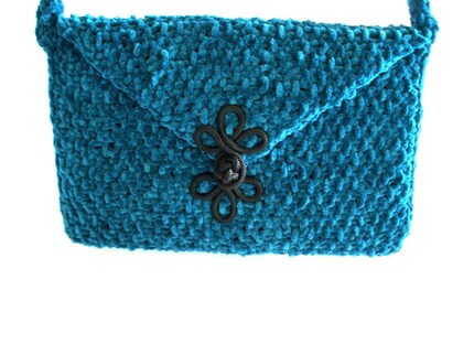 Hand  Knit  Suede  Shoulder  Bag