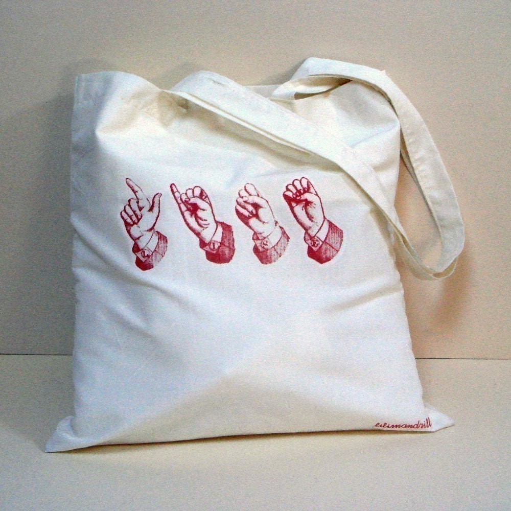 Sign Language / Custom tote bag