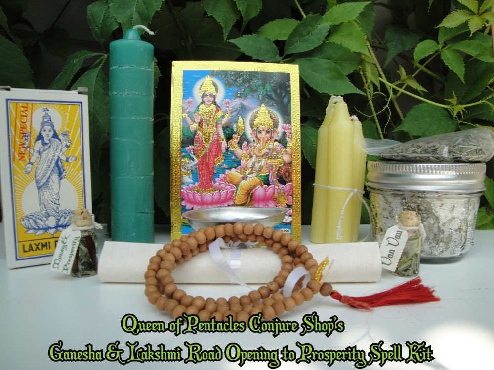 Ganesha and Lakshmi Road Opening to Prosperity Spell Kit