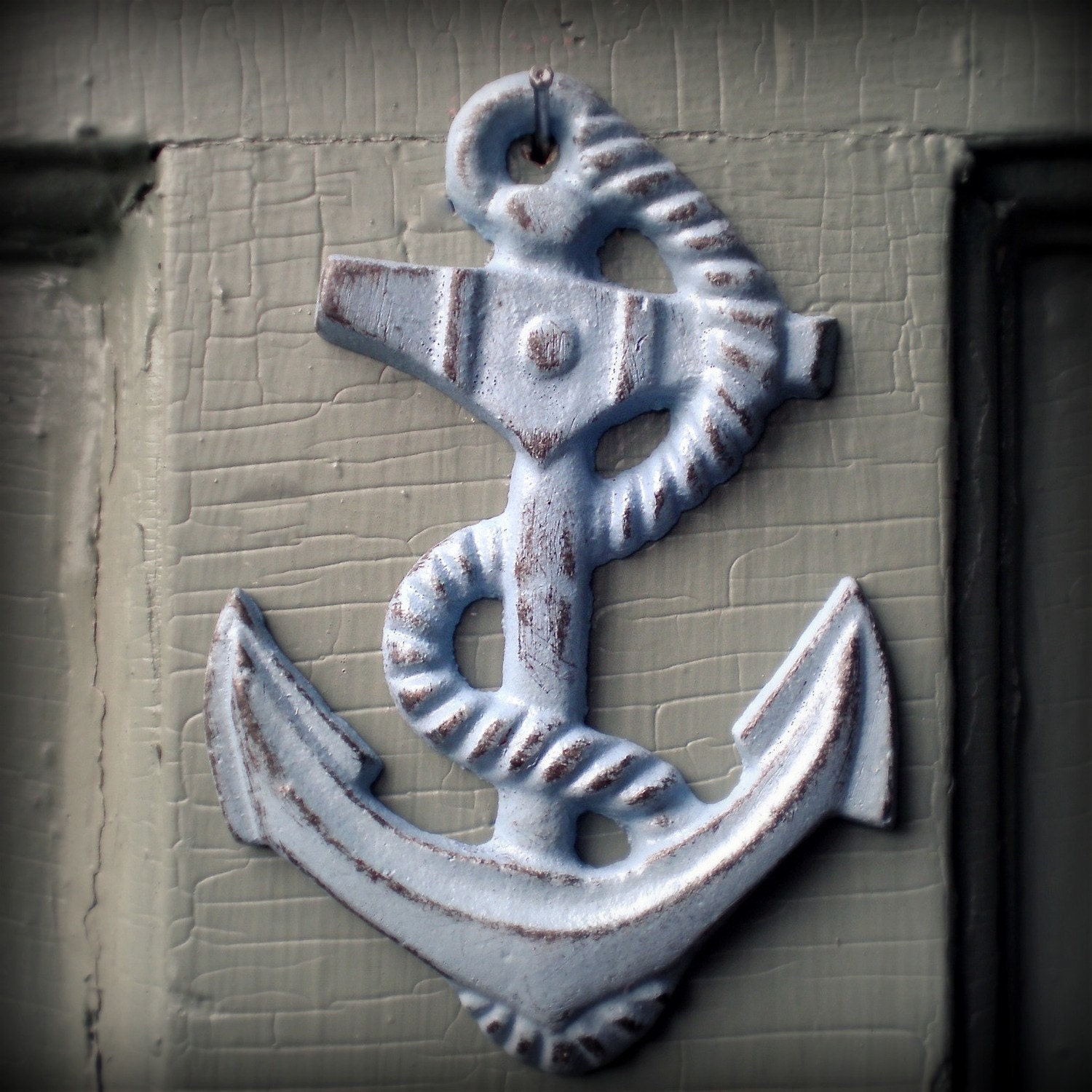 cast iron anchor wall decor, blue AS SEEN ON APARTMENT THERAPY