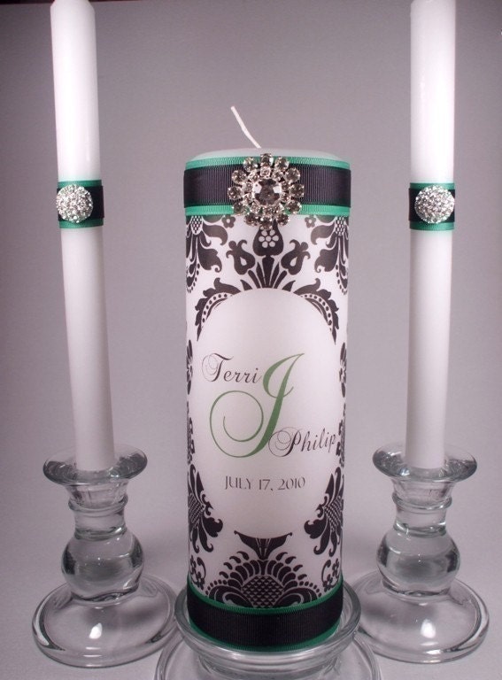  the candle sets can be totally customised to match your wedding theme