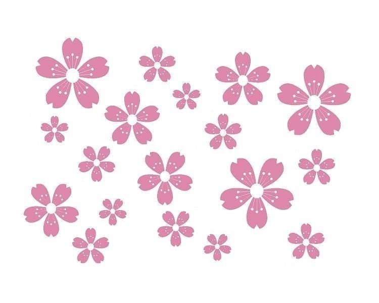 Cherry Blossoms SET of 37  Flowers  Baby/ Nursery/ Girl  Children's Vinyl Wall Art Decals