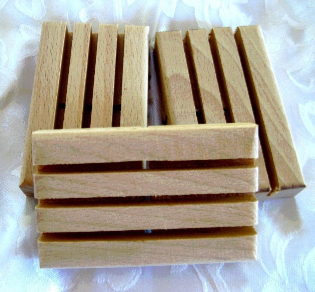Wooden Soap Dish / Soap Deck -  3 pack