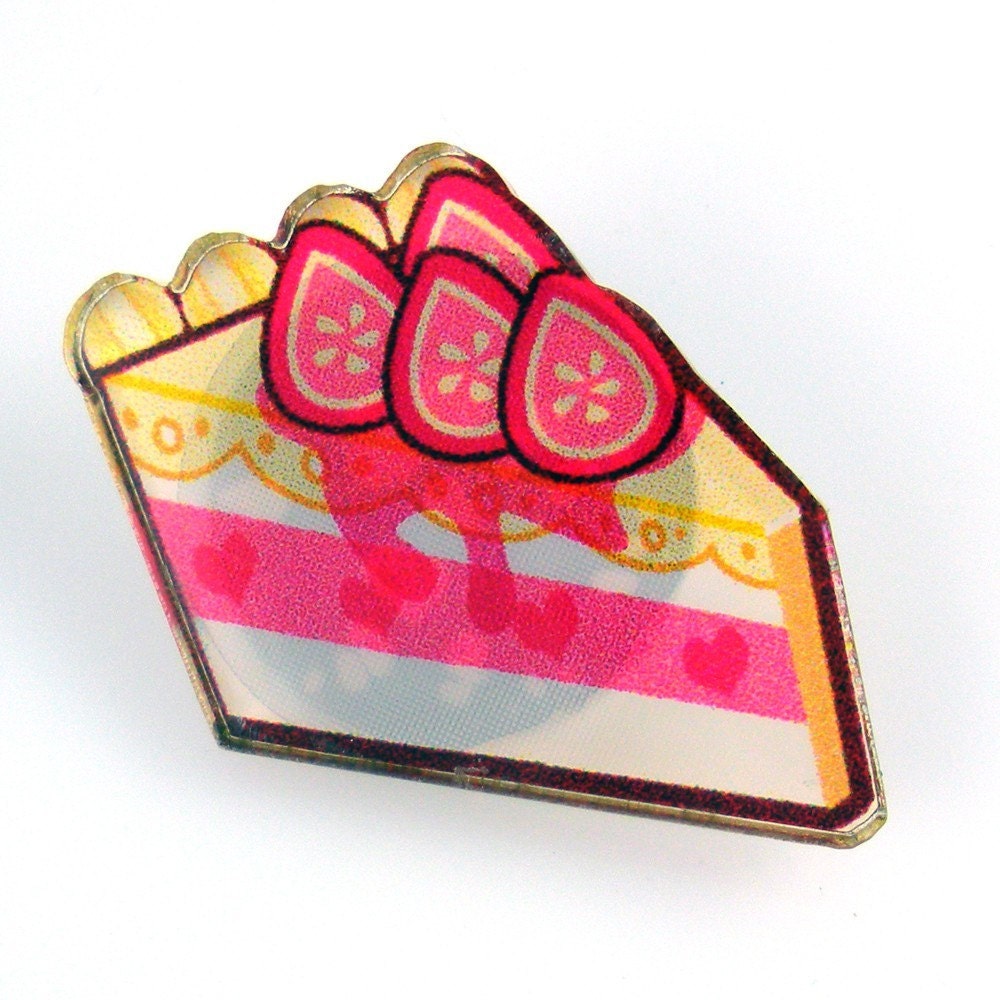 CLEARANCE Strawberry Cake Pin