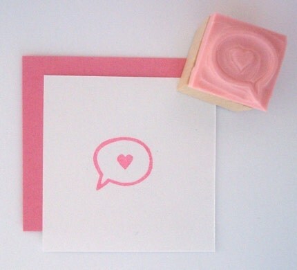 MINI Love Callout Hand Carved Rubber Stamp