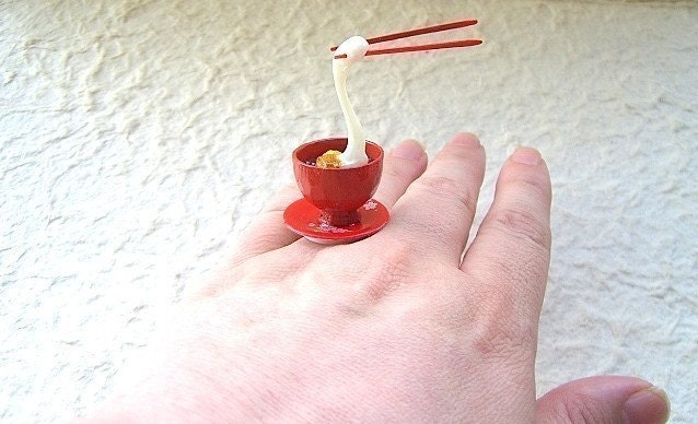 Kawaii Cute Japanese Floating Ring - Zenzai Sweet Bean Soup With Mochi
