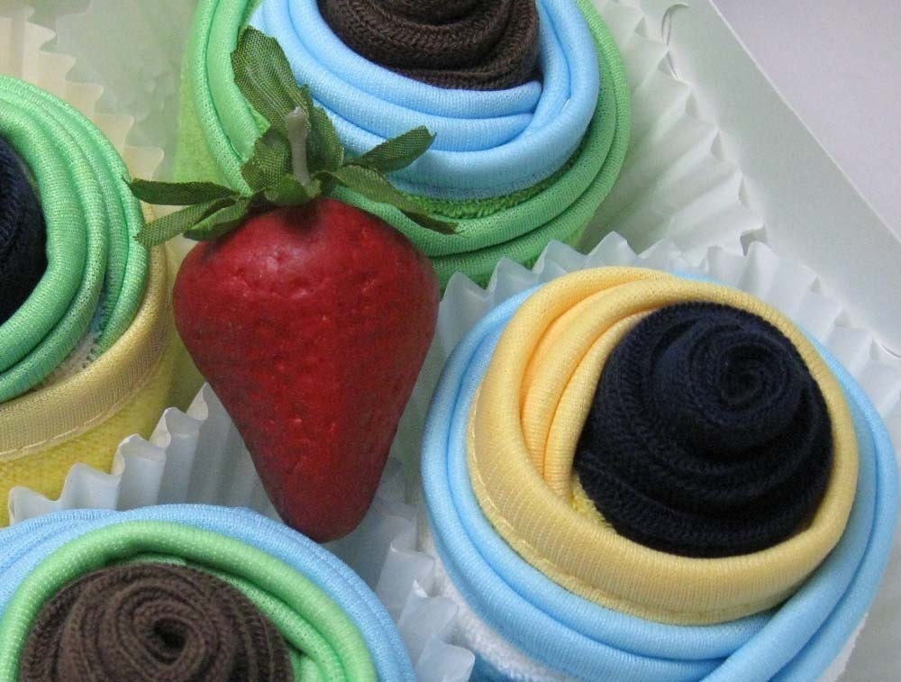SALE TODAY ONLY - Washcloth Sock Cupcakes - FIVE DOLLARS OFF